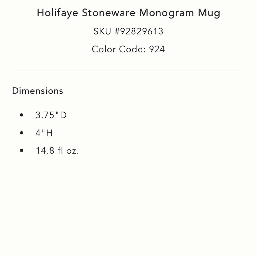 Holifaye stoneware ceramic mug * Christmas monogram N letter N - Picture 2 of 9